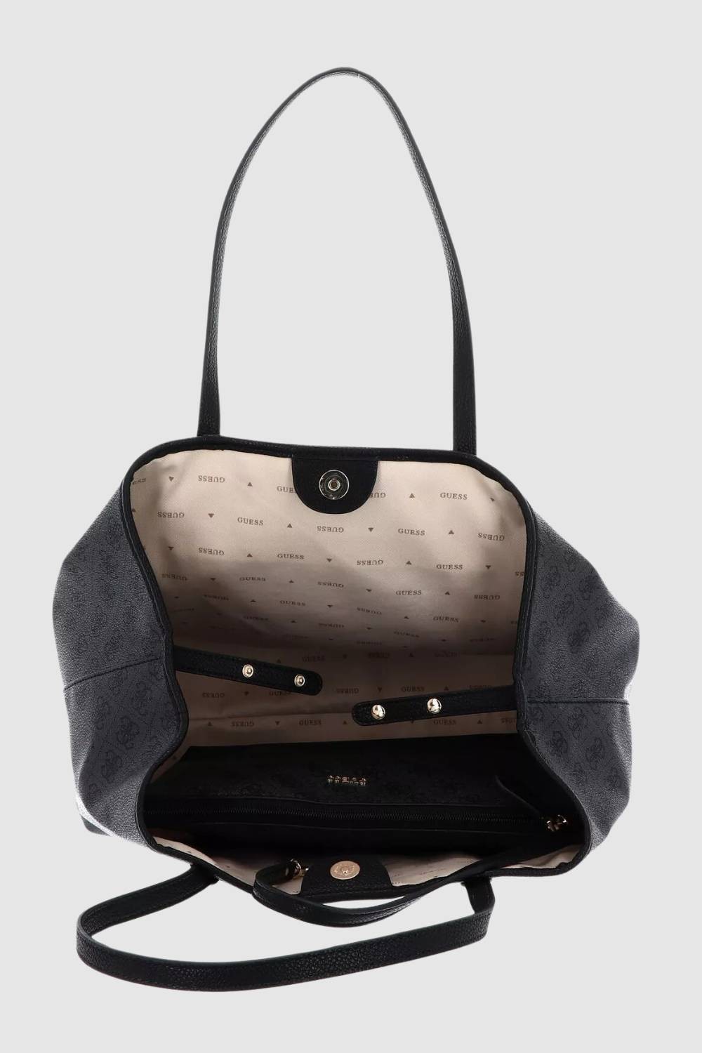 GUESS Duża szara logowana torebka 2 w 1 Vikky II