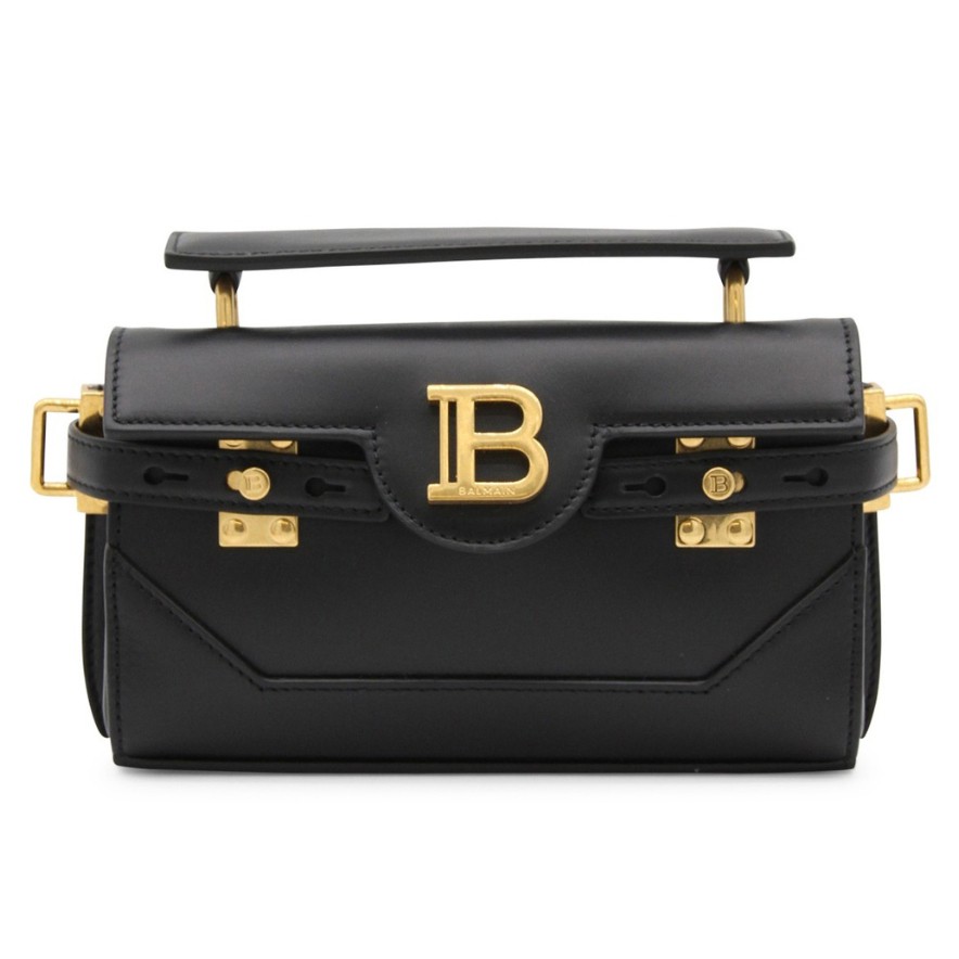BALMAIN Czarna skórzana torebka