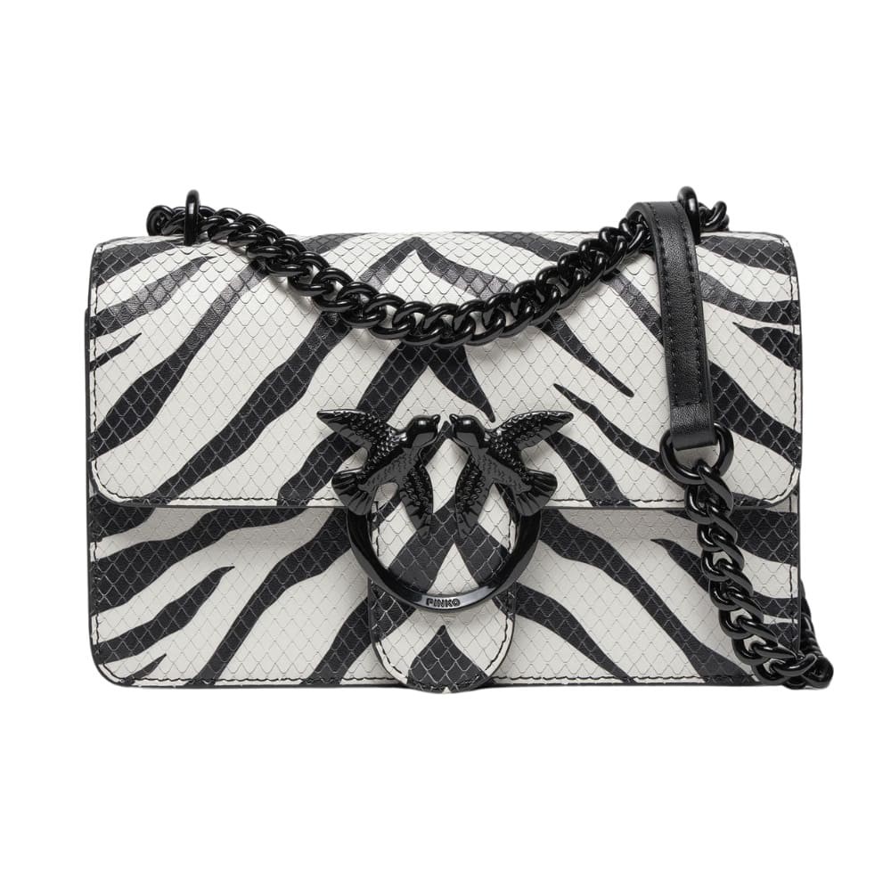 PINKO Czarno-biała torebka Love One Mini DC