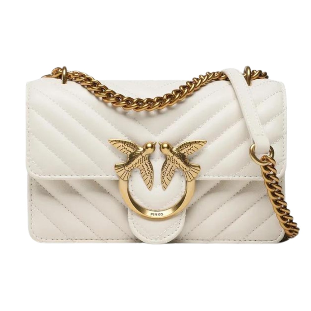 PINKO Biała torebka Love One Mini DC Sheep Nappa