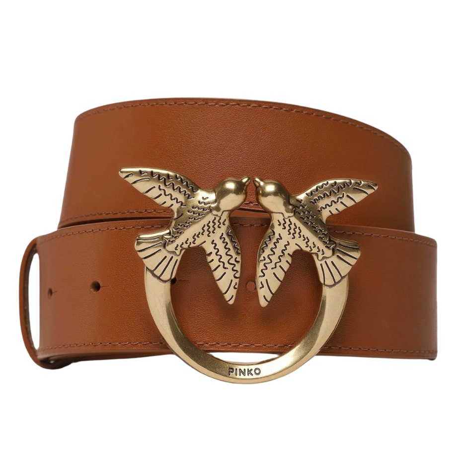 PINKO Brązowy pasek Love Berry H4 Belt
