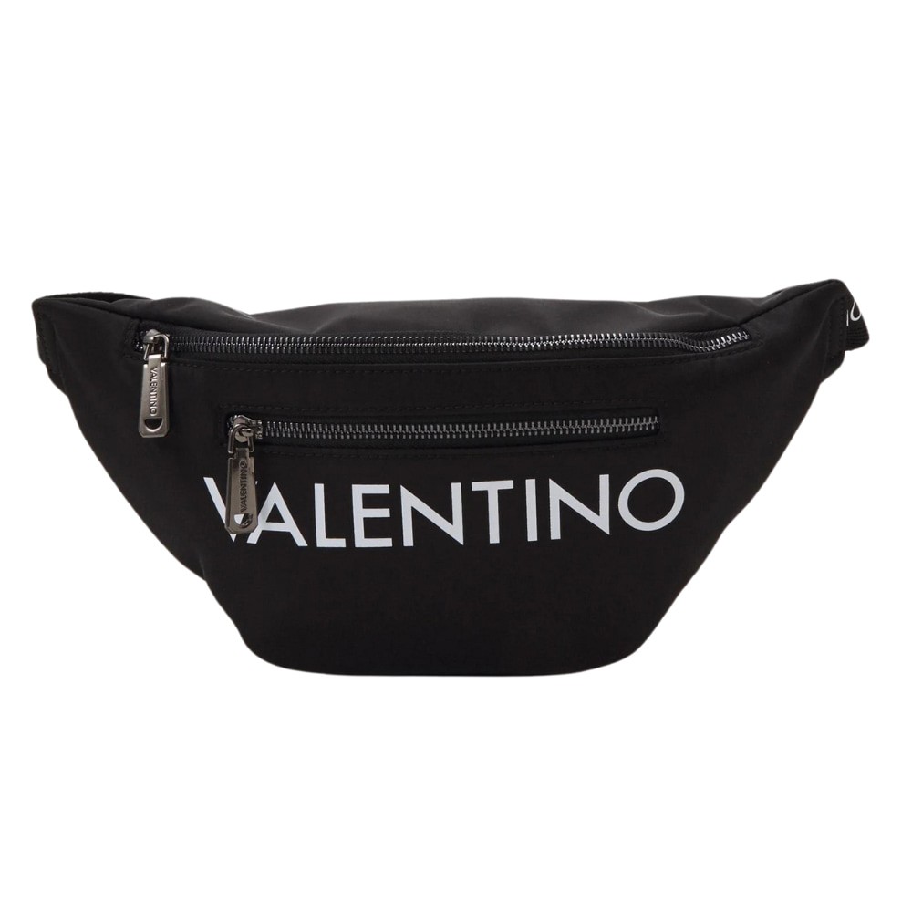 VALENTINO Czarna nerka z białym logo Efeo Belt Bag
