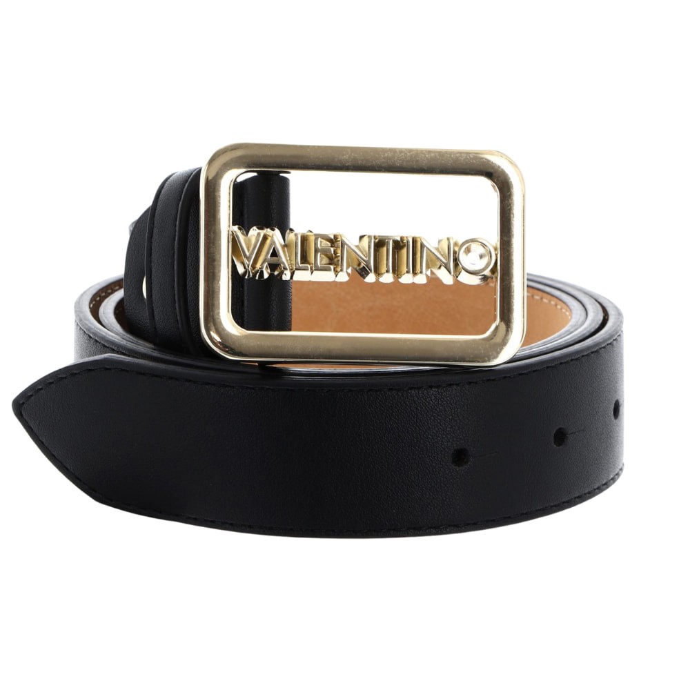 VALENTINO Czarny pasek Around Plaque Buckle Belt