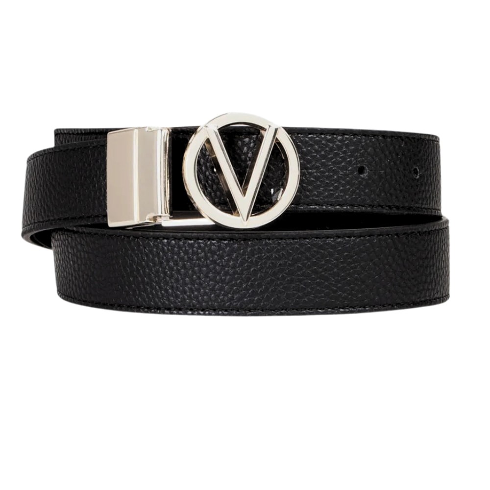 VALENTINO Czarny pasek Roof Plaque Buckle Belt