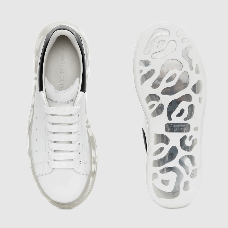 ALEXANDER MCQUEEN Białe sneakersy męskie z przezroczystą podeszwą