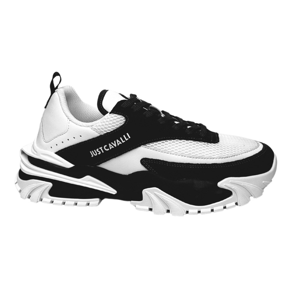 JUST CAVALLI Białe sneakersy FONDO GRUT DIS. 4