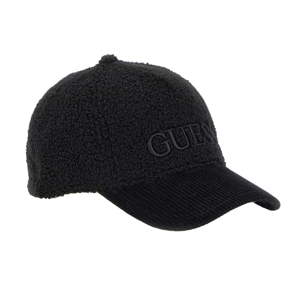 GUESS Czarna pluszowa czapka z daszkiem Baseball Cap
